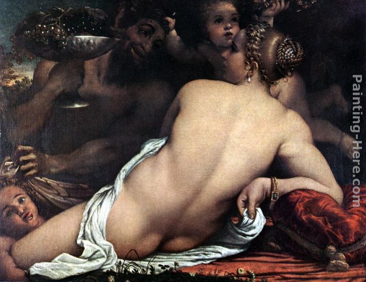 Venus with a Satyr and Cupids painting - Annibale Carracci Venus with a Satyr and Cupids art painting